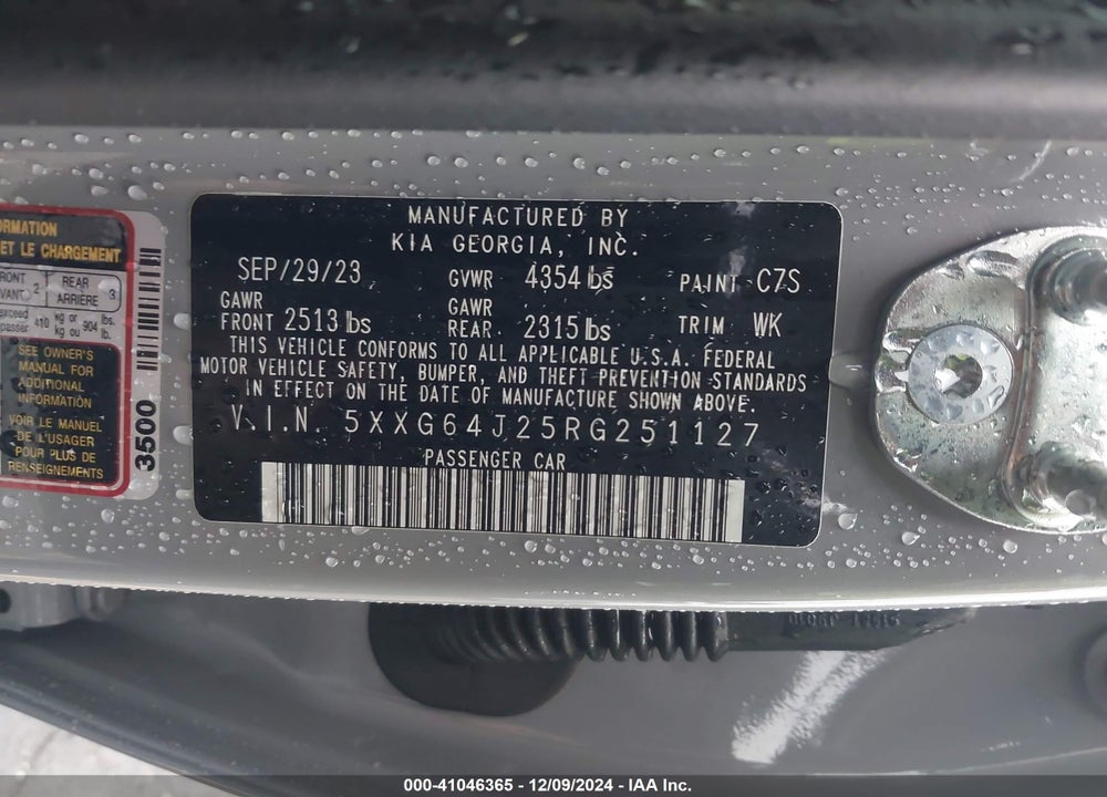 2024 KIA K5 GT LINE VIN: 5XXG64J25RG251127