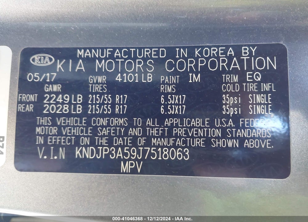 2018 KIA SOUL VIN: KNDJP3A59J7518063