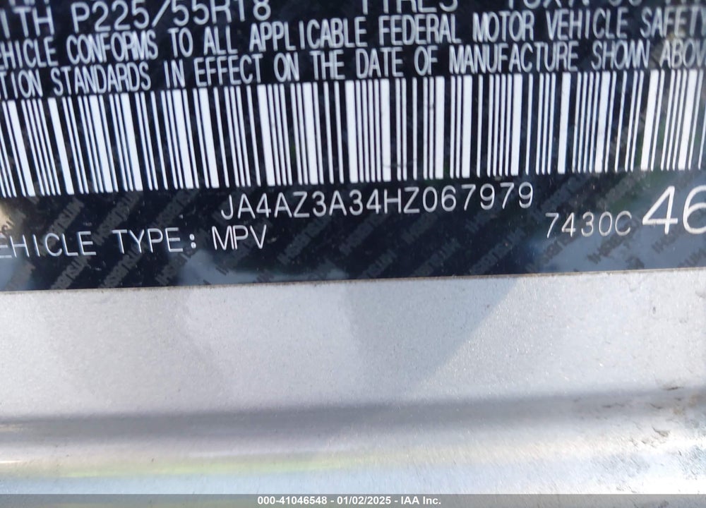 2017 MITSUBISHI OUTLANDER SEL VIN: JA4AZ3A34HZ067979
