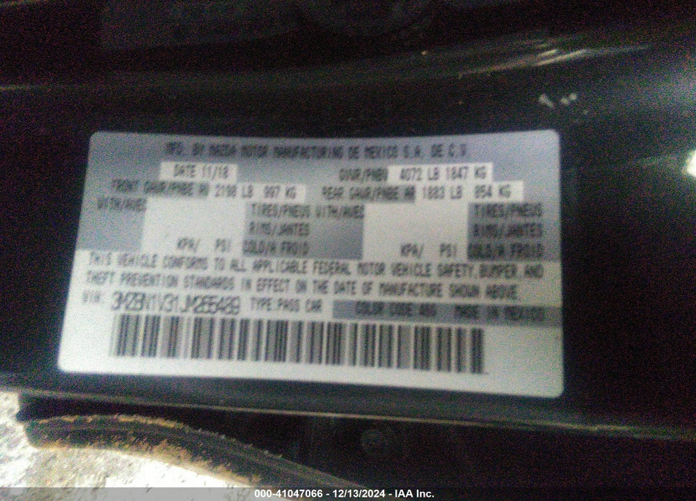 2018 MAZDA 3 TOURING VIN: 3MZBN1V31JM265489