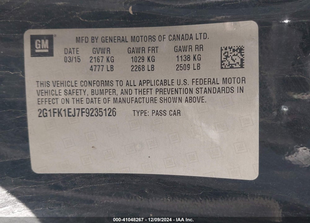 2015 CHEVROLET CAMARO 2SS VIN: 2G1FK1EJ7F9235126