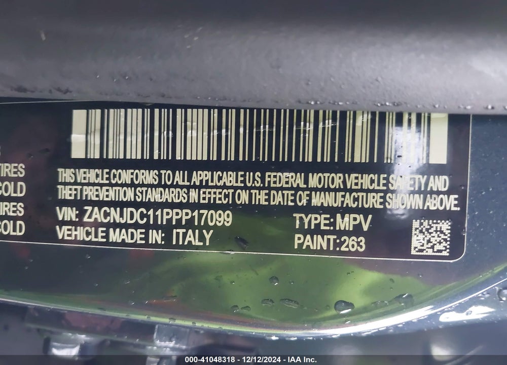 2023 JEEP RENEGADE TRAILHAWK 4X4 VIN: ZACNJDC11PPP17099