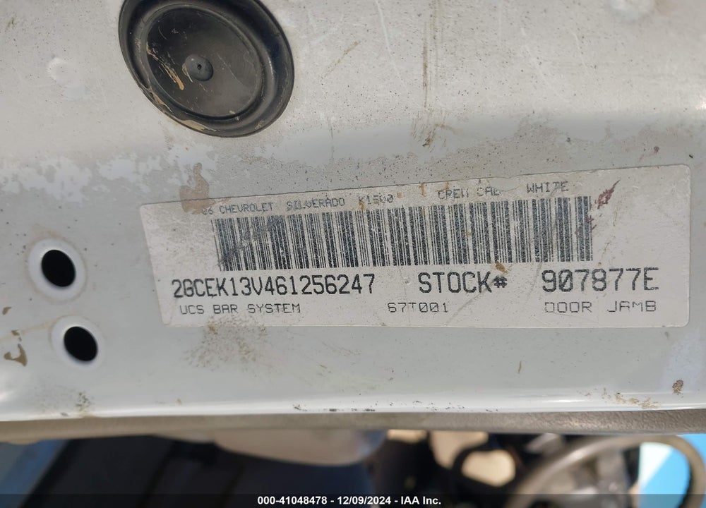 2006 CHEVROLET SILVERADO 1500 VIN: 2GCEK13V461256247