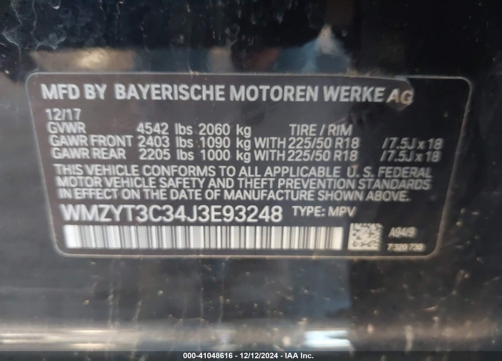 2018 MINI COUNTRYMAN COOPER S VIN: WMZYT3C34J3E93248