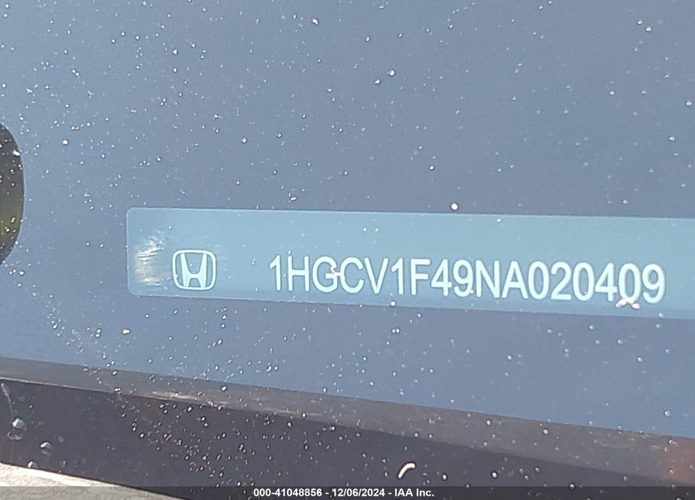 2022 HONDA ACCORD SPORT SPECIAL EDITION VIN: 1HGCV1F49NA020409