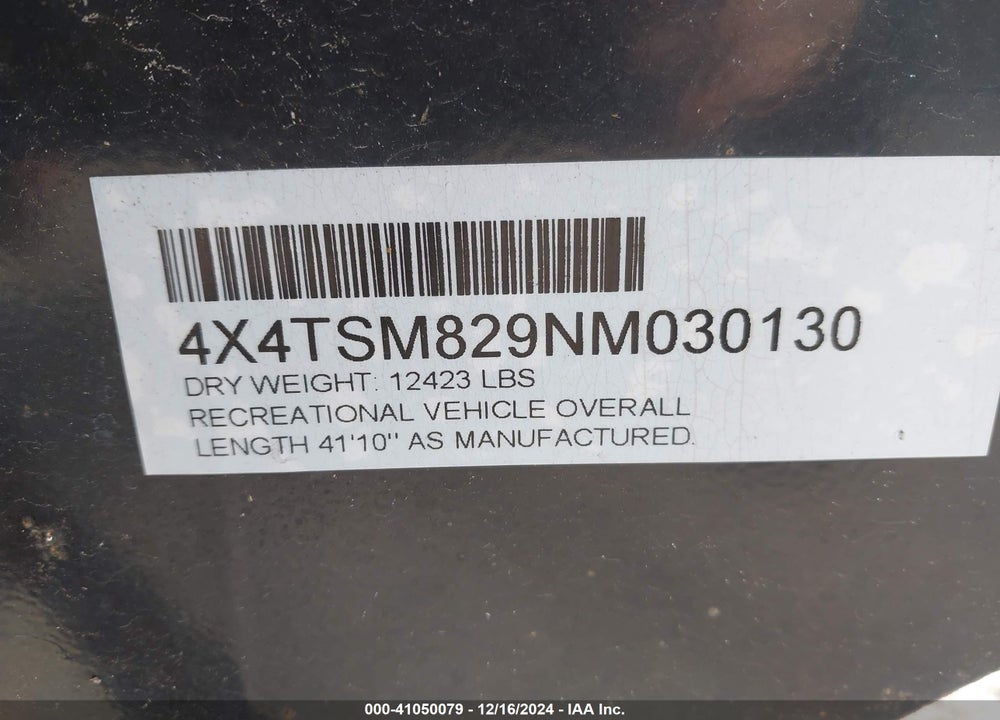 2022 SALEM OTHER VIN: 4X4TSM829NM030130