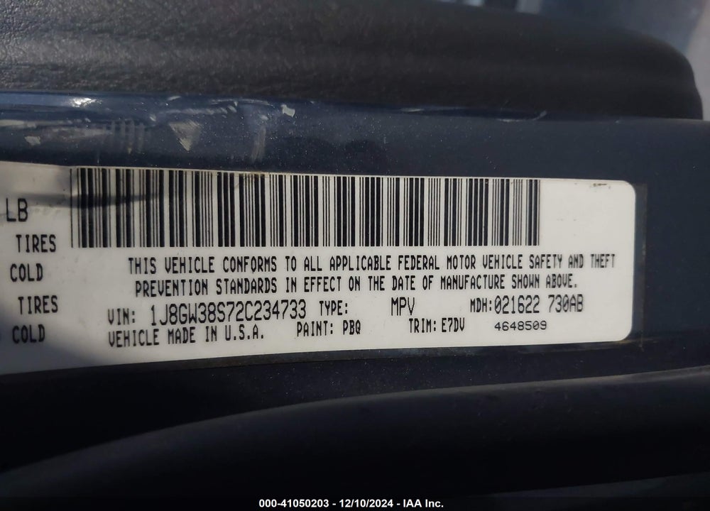 2002 JEEP GRAND CHEROKEE SPORT VIN: 1J8GW38S72C234733