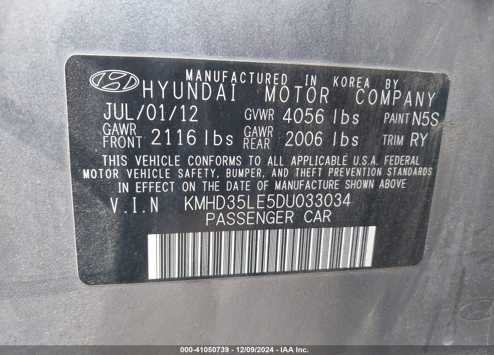 2013 HYUNDAI ELANTRA GT VIN: KMHD35LE5DU033034