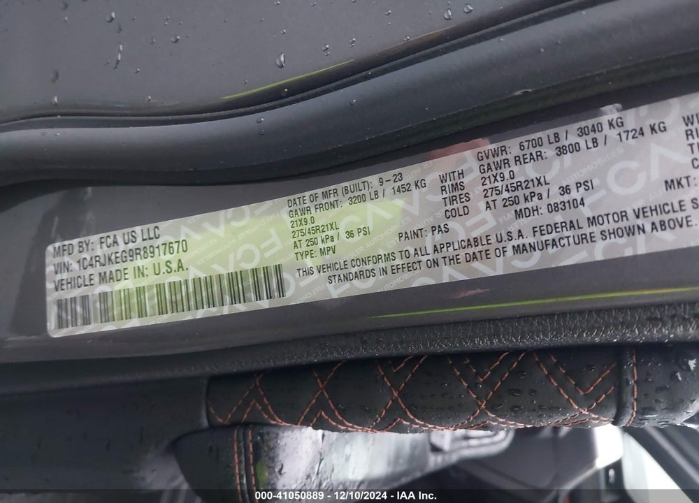 2024 JEEP GRAND CHEROKEE L SUMMIT 4X4 VIN: 1C4RJKEG9R8917670