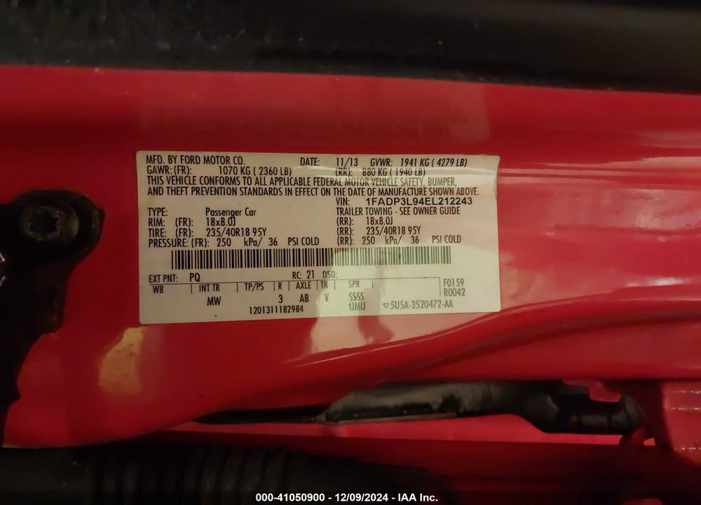 2014 FORD FOCUS ST VIN: 1FADP3L94EL212243