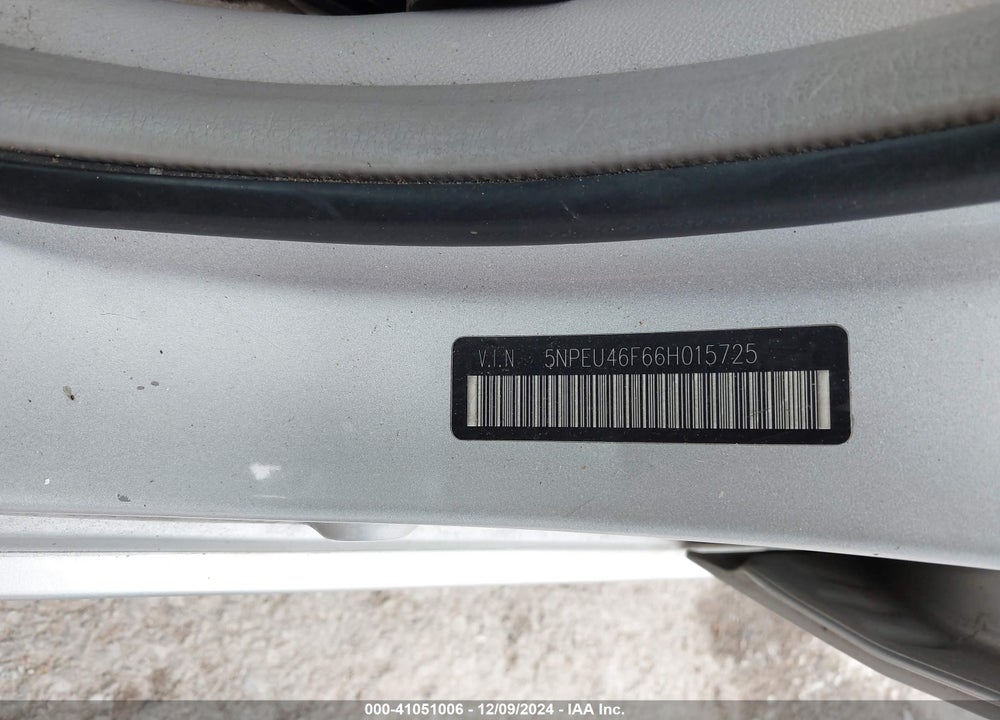 2006 HYUNDAI SONATA GLS V6/LX V6 VIN: 5NPEU46F66H015725