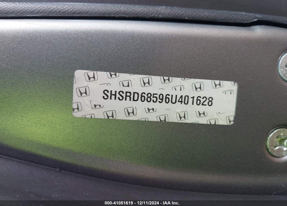 2006 HONDA CR-V LX VIN: SHSRD68596U401628