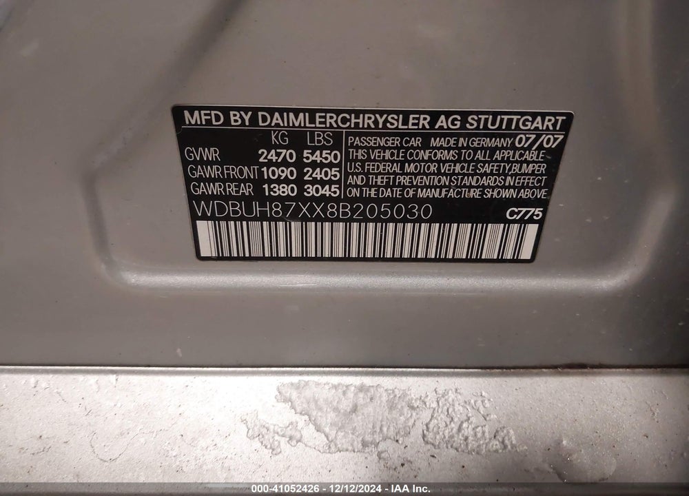 2008 MERCEDES-BENZ E 350 4MATIC VIN: WDBUH87XX8B205030