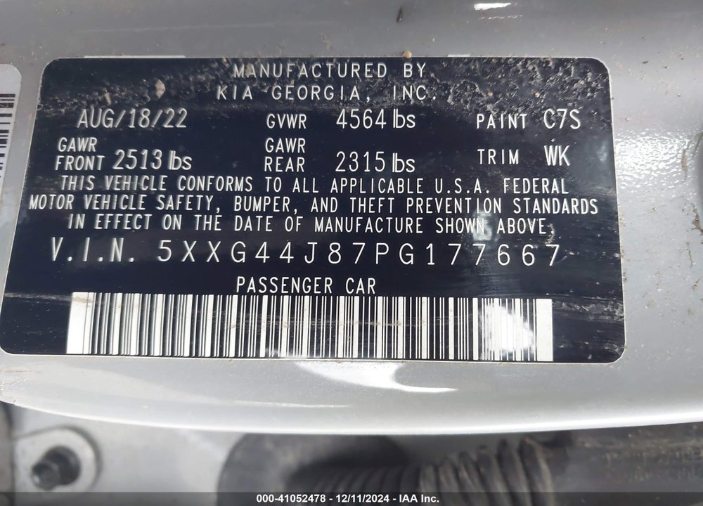 2023 KIA K5 GT VIN: 5XXG44J87PG177667