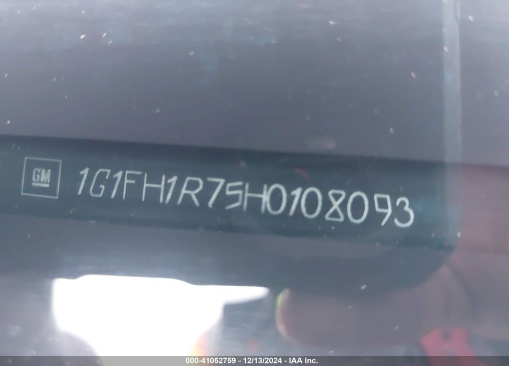 2017 CHEVROLET CAMARO VIN: 1G1FH1R75H0108093