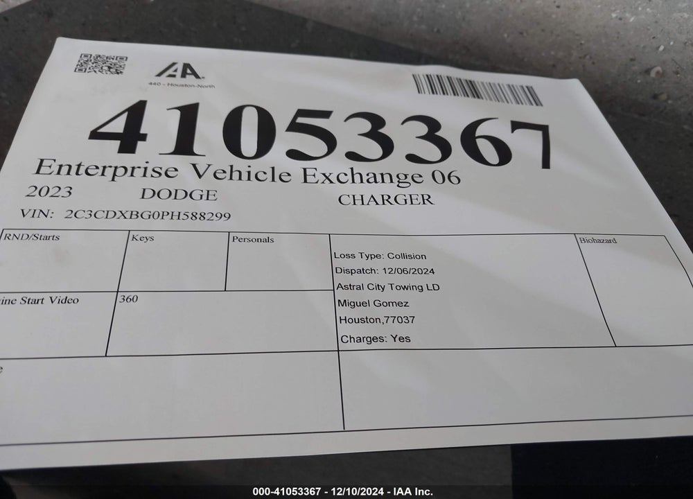 2023 DODGE CHARGER SXT VIN: 2C3CDXBG0PH588299