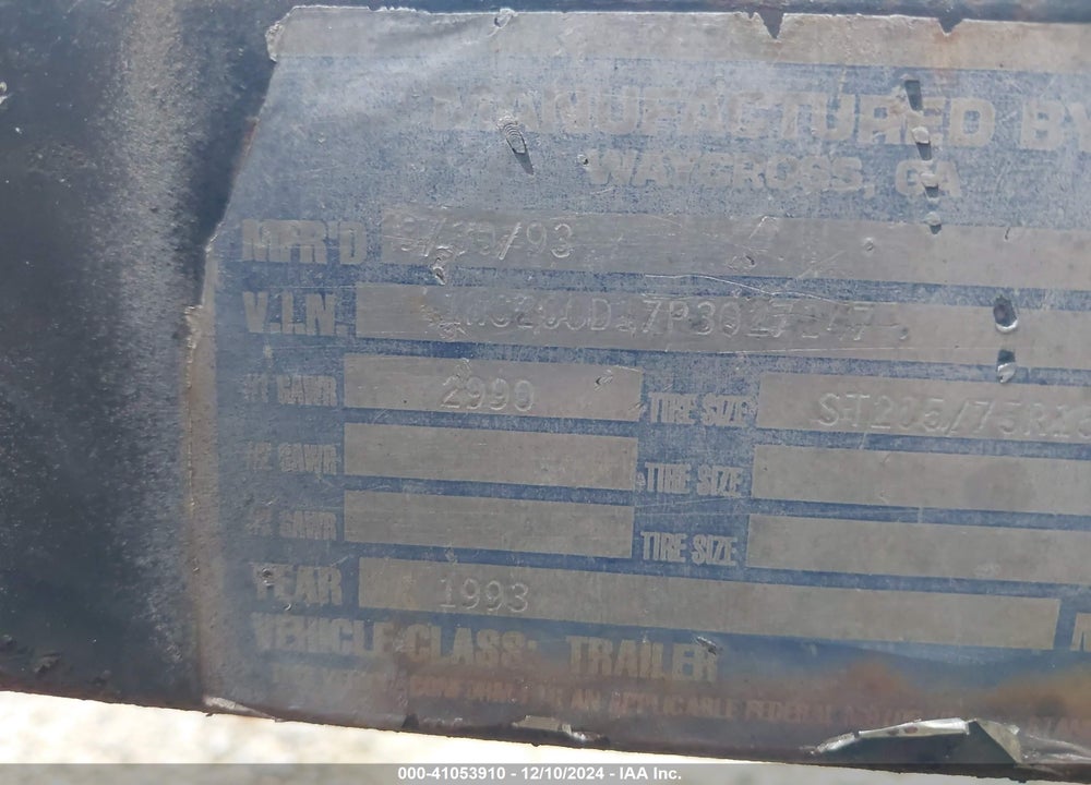 1993 WELLS CARGO UNKNOWN VIN: 1WC200D17P3027147