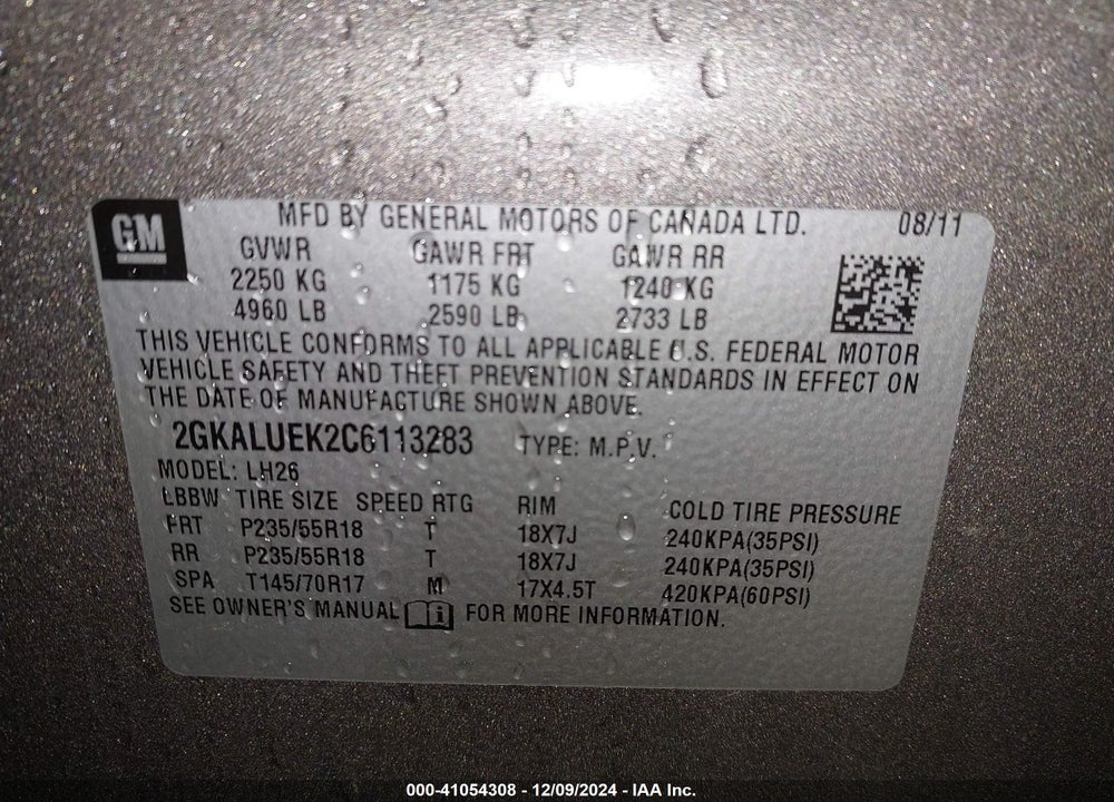 2012 GMC TERRAIN SLT-1 VIN: 2GKALUEK2C6113283