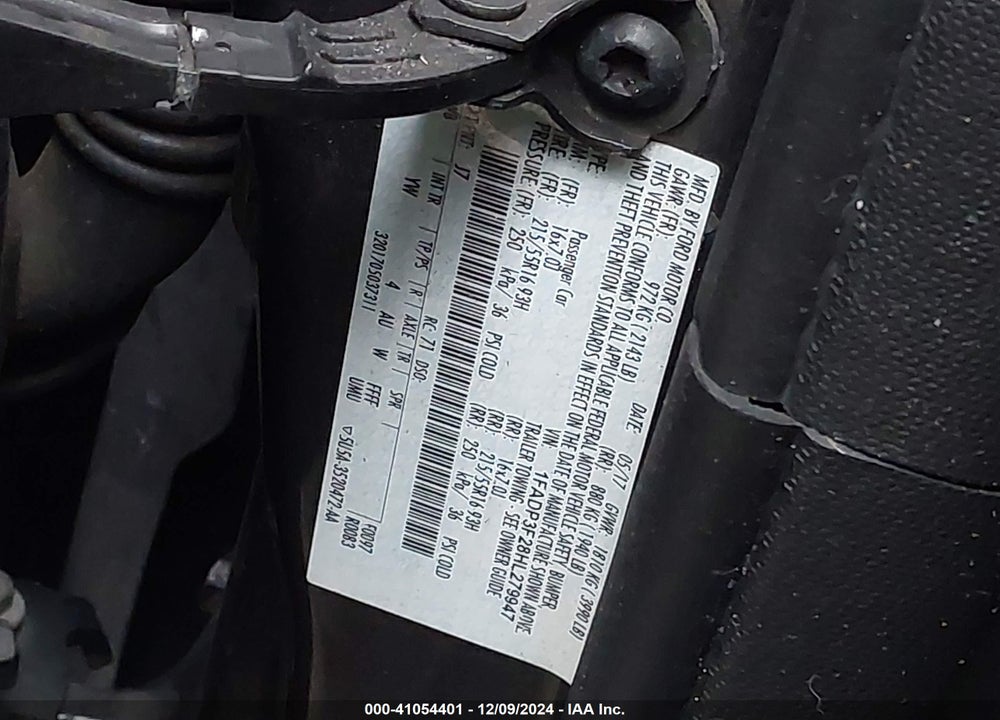 2017 FORD FOCUS SE VIN: 1FADP3F28HL279947