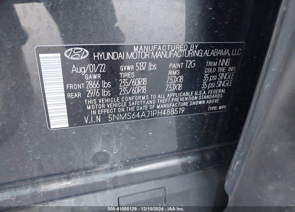 2023 HYUNDAI SANTA FE XRT VIN: 5NMS64AJ1PH488519