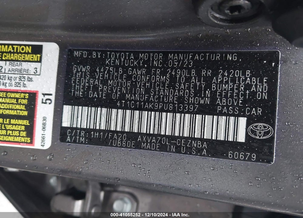 2023 TOYOTA CAMRY LE VIN: 4T1C11AK9PU813397