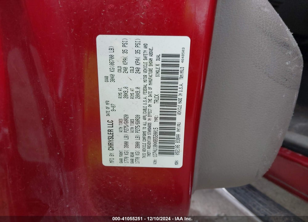 2008 DODGE RAM 1500 SLT VIN: 1D7HU18NX8S520015