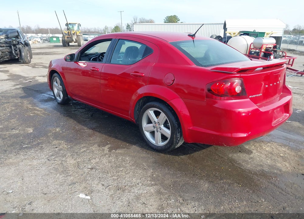 2012 DODGE AVENGER SXT VIN: 1C3CDZCB4CN142141