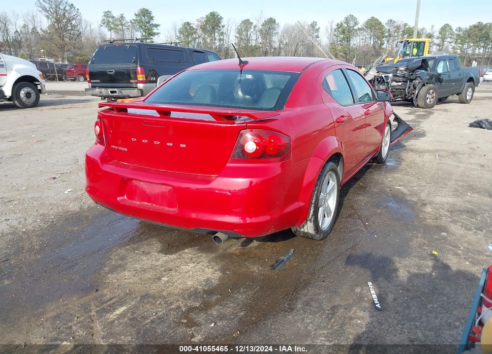 2012 DODGE AVENGER SXT VIN: 1C3CDZCB4CN142141