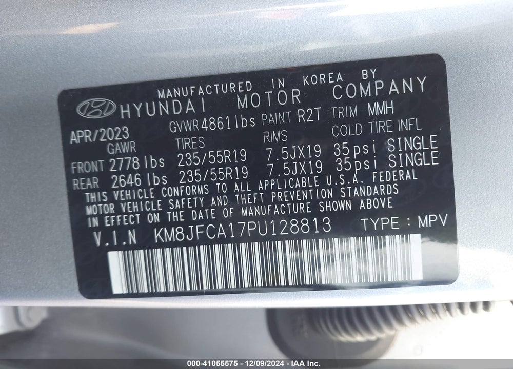 2023 HYUNDAI TUCSON HYBRID SEL CONVENIENCE VIN: KM8JFCA17PU128813