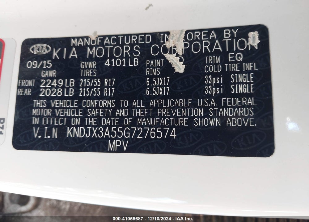 2016 KIA SOUL VIN: KNDJX3A55G7276574