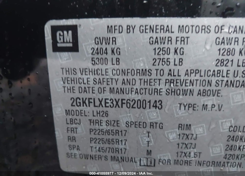 2015 GMC TERRAIN SLT-1 VIN: 2GKFLXE3XF6200143