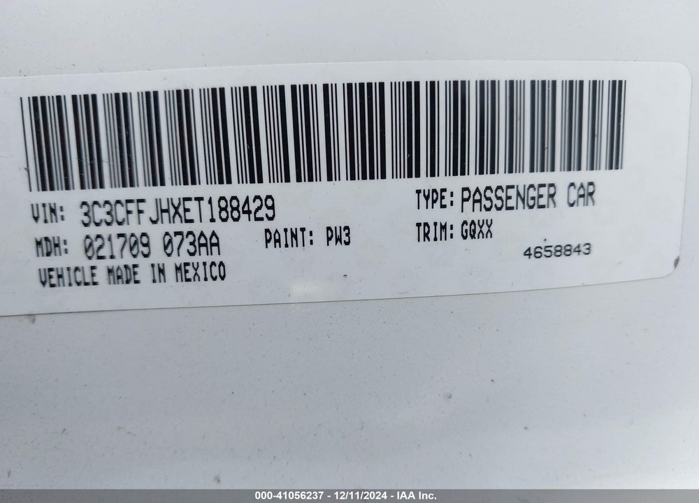 2014 FIAT 500C GQ EDITION VIN: 3C3CFFJHXET188429