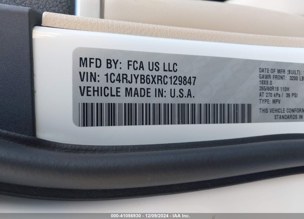 2024 JEEP GRAND CHEROKEE 4XE VIN: 1C4RJYB6XRC129847