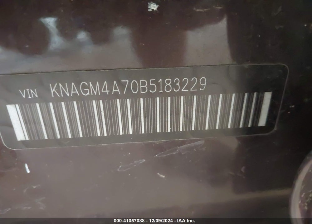 2011 KIA OPTIMA LX VIN: KNAGM4A70B5183229