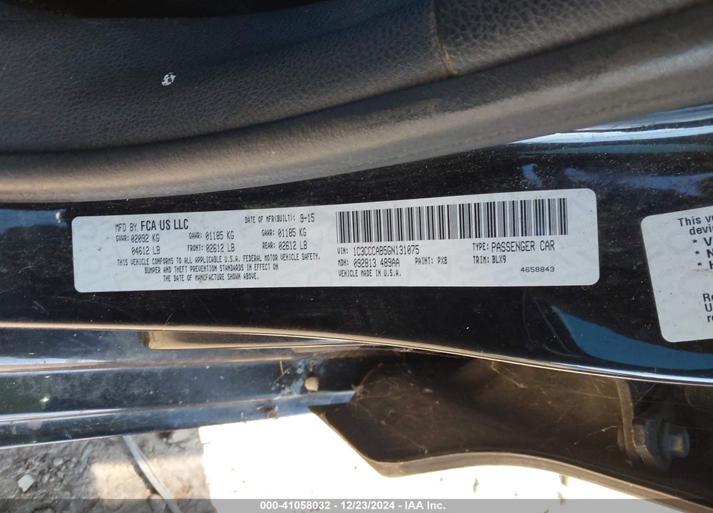 2016 CHRYSLER 200 LIMITED VIN: 1C3CCCAB5GN131075