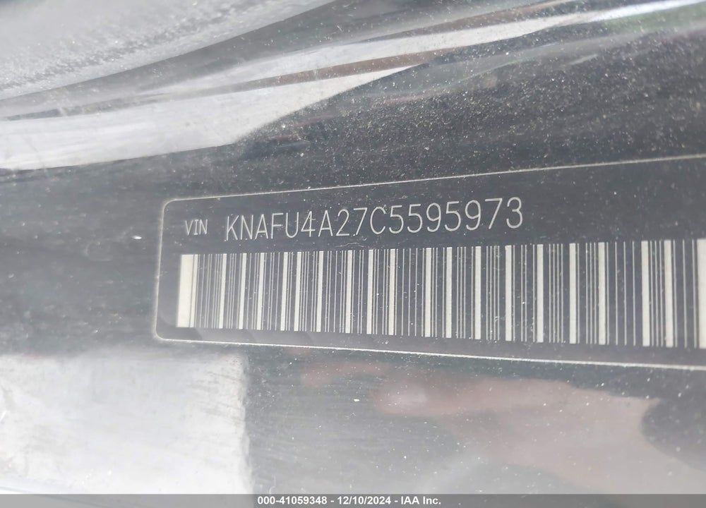 2012 KIA FORTE EX VIN: KNAFU4A27C5595973