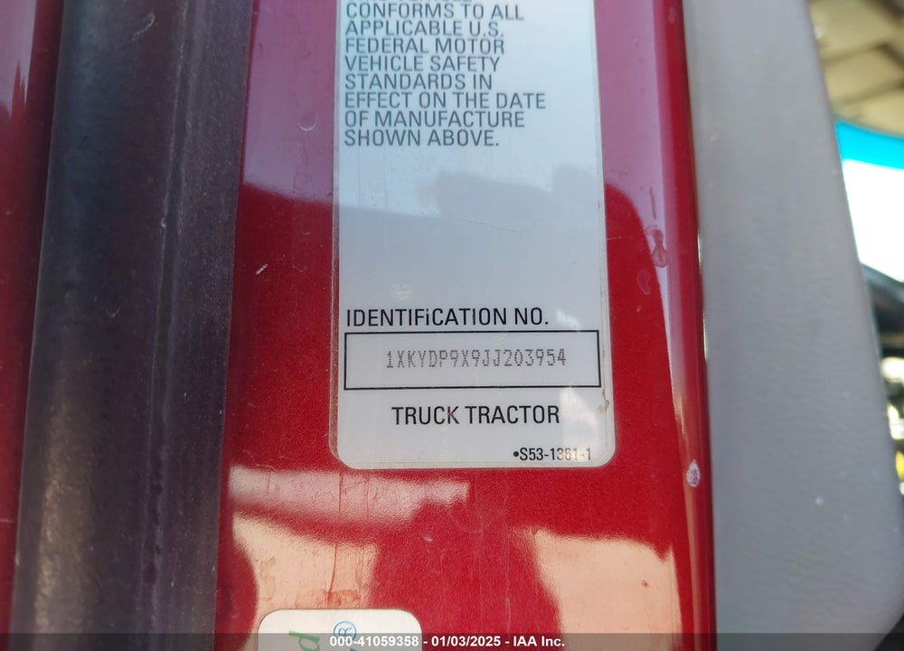 2018 KENWORTH T680 VIN: 1XKYDP9X9JJ203954