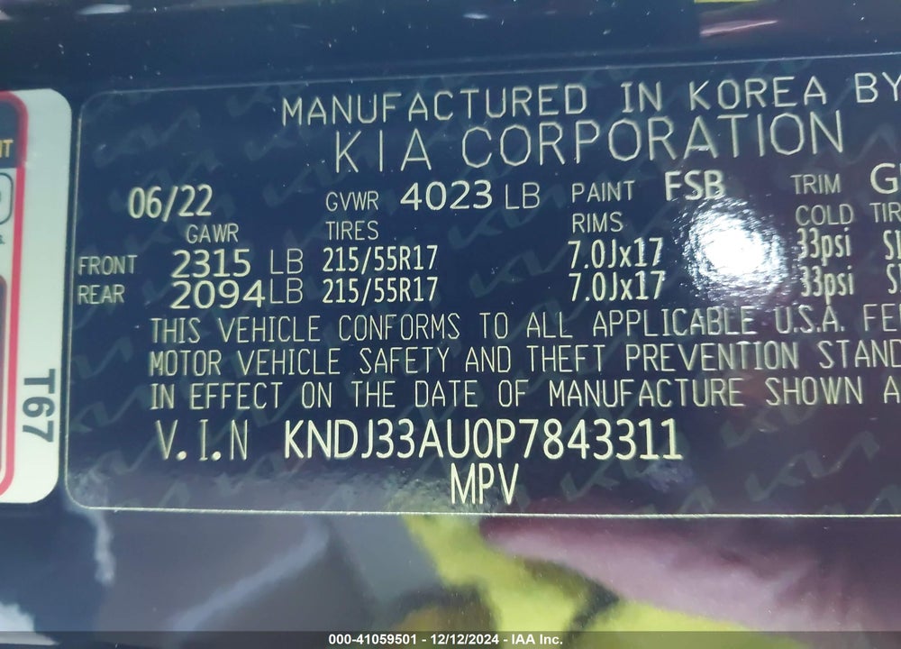 2023 KIA SOUL VIN: KNDJ33AU0P7843311