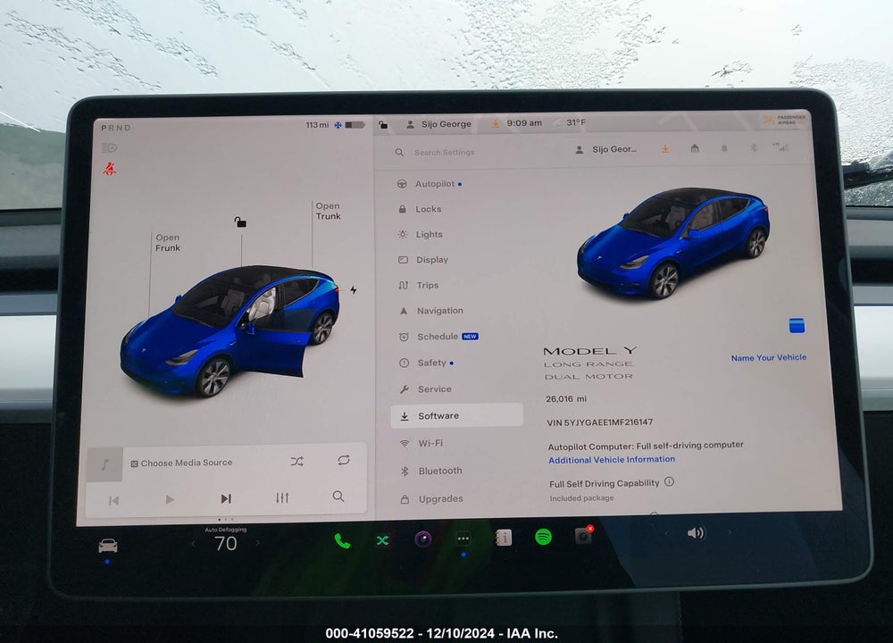 2021 TESLA MODEL Y LONG RANGE DUAL MOTOR ALL-WHEEL DRIVE VIN: 5YJYGAEE1MF216147