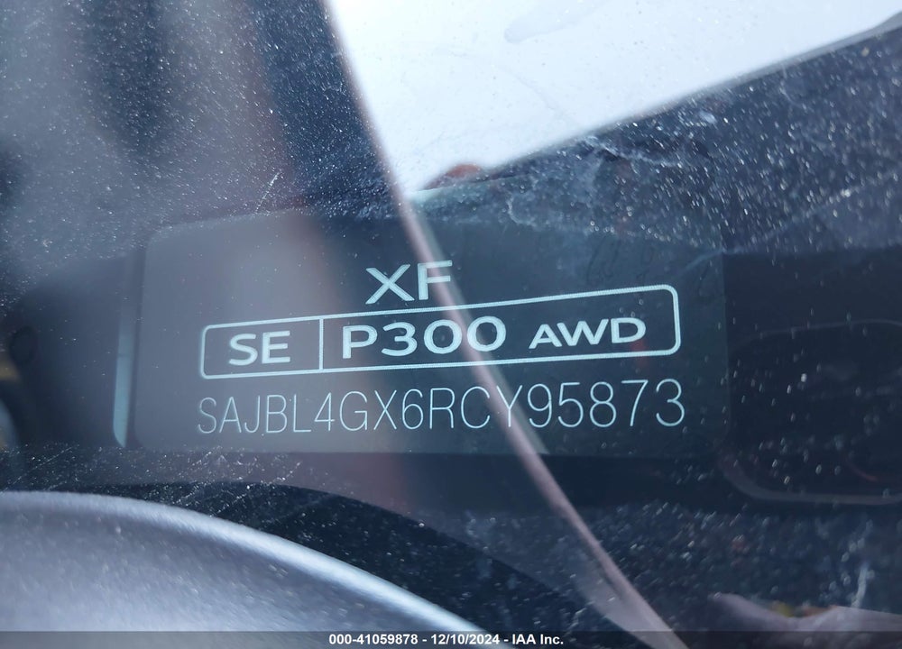 2024 JAGUAR XF R-DYNAMIC SE P250 AWD AUTOMATIC VIN: SAJBL4GX6RCY95873