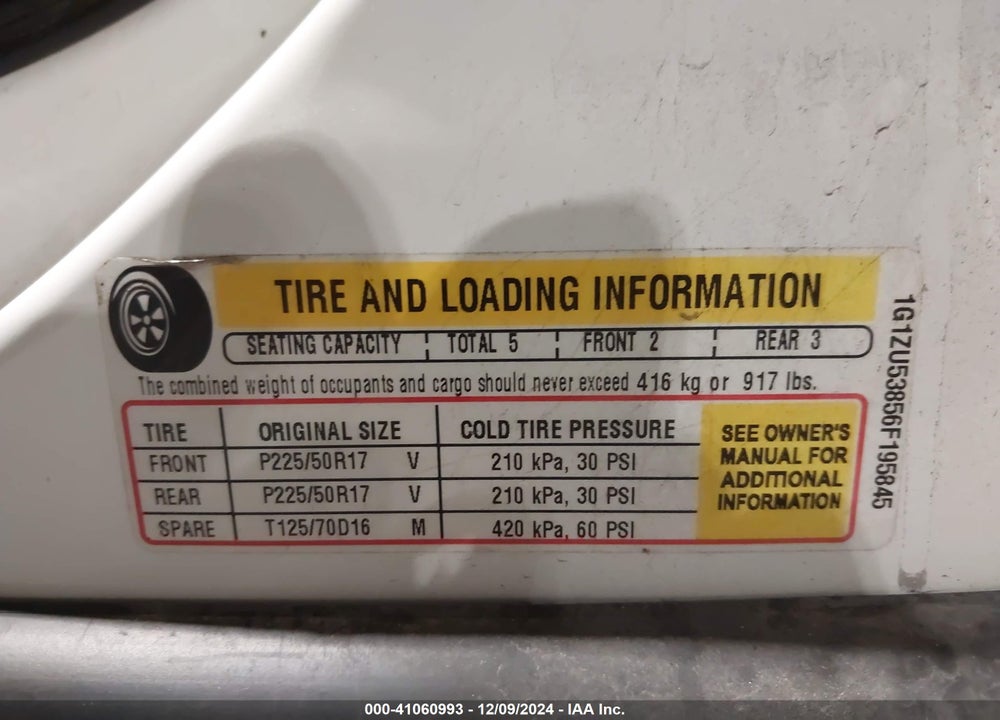 2006 CHEVROLET MALIBU VIN: 1G1ZU53856F195845