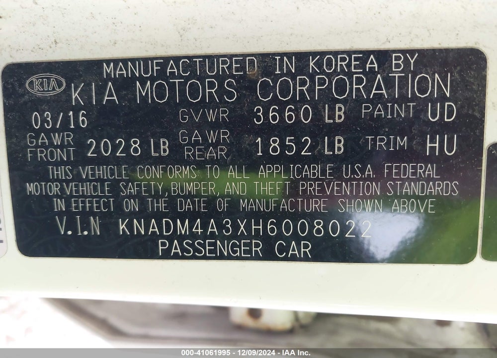 2017 KIA RIO LX VIN: KNADM4A3XH6008022