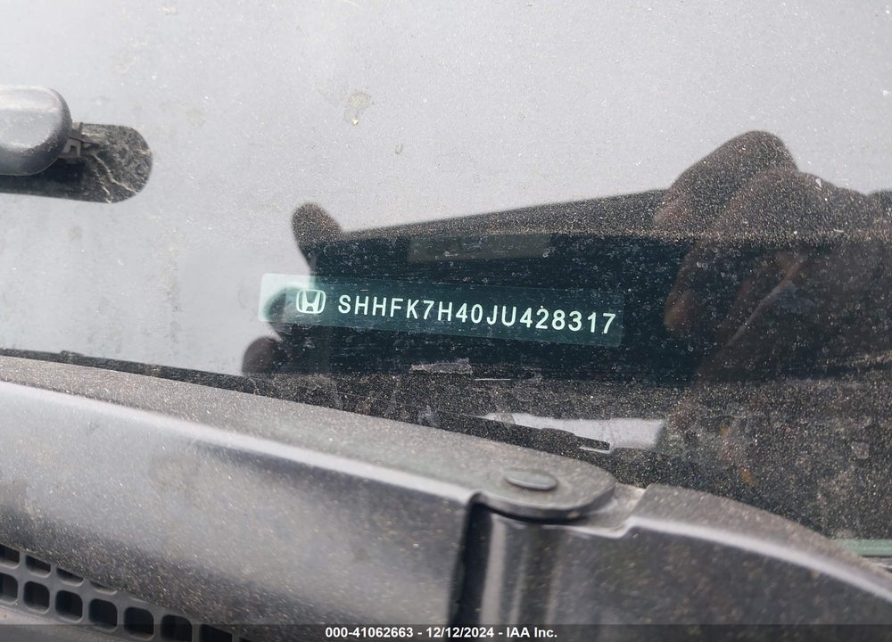 2018 HONDA CIVIC SPORT VIN: SHHFK7H40JU428317