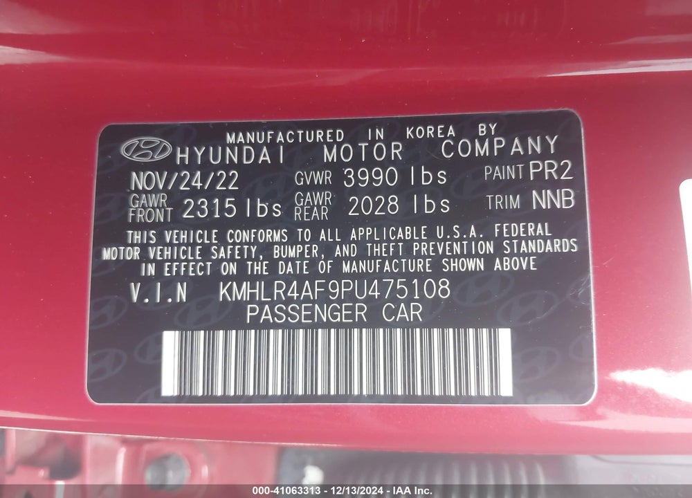 2023 HYUNDAI ELANTRA N LINE VIN: KMHLR4AF9PU475108