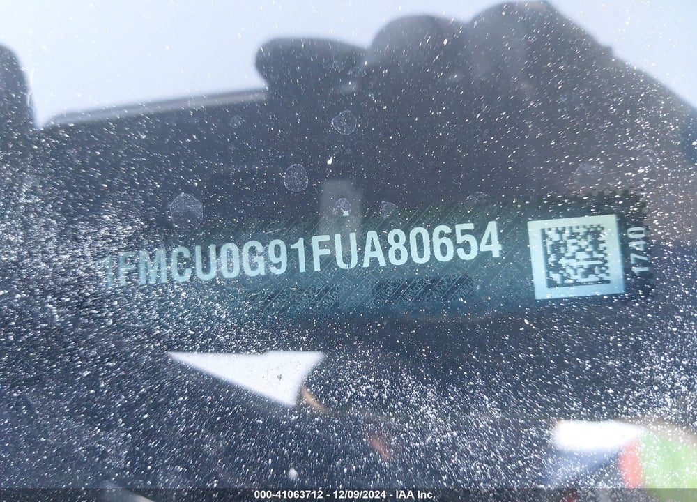 2015 FORD ESCAPE SE VIN: 1FMCU0G91FUA80654