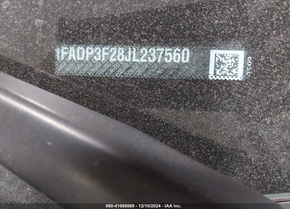 2018 FORD FOCUS SE VIN: 1FADP3F28JL237560