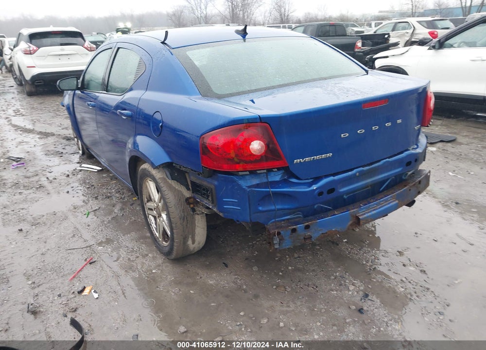 2012 DODGE AVENGER SXT VIN: 1C3CDZCB6CN177893