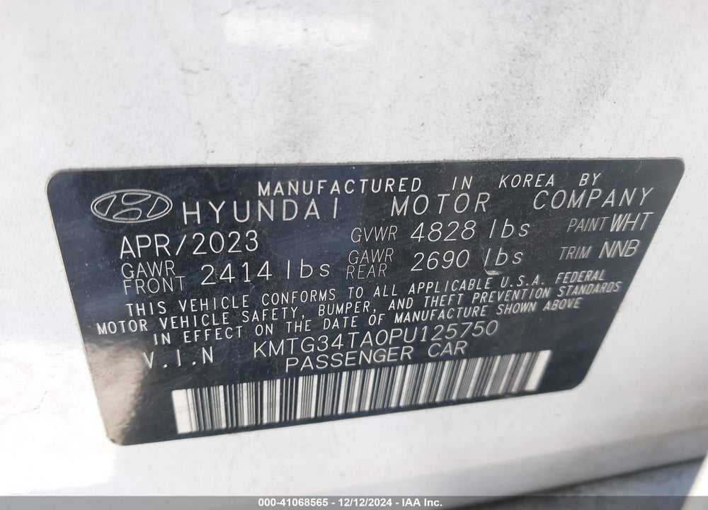 2023 GENESIS G70 2.0T AWD VIN: KMTG34TA0PU125750