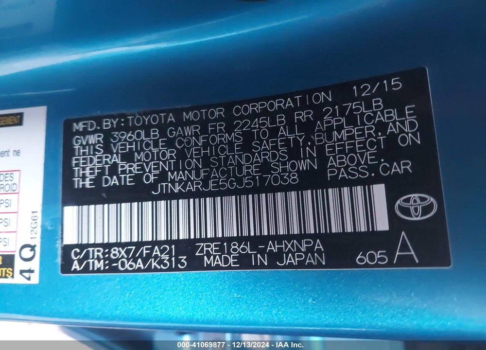 2016 SCION IM VIN: JTNKARJE5GJ517038