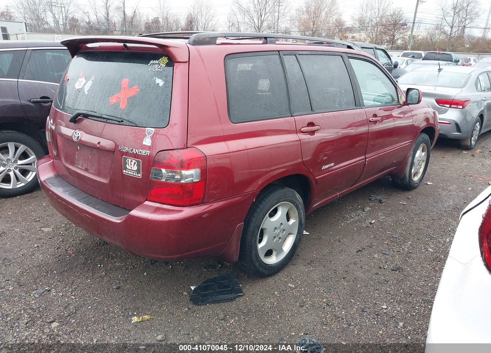 2006 TOYOTA HIGHLANDER LIMITED V6 VIN: JTEDP21A860114221